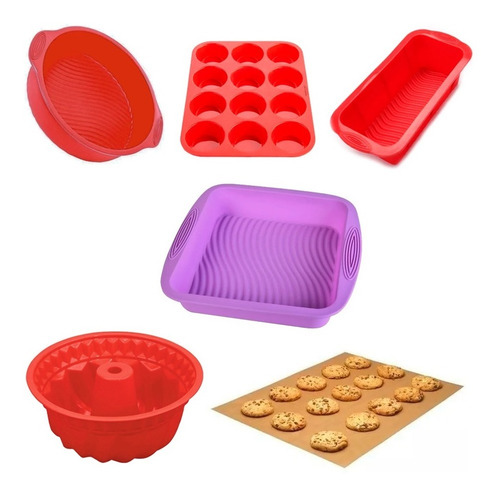 Set Kit Reposteria Completo Moldes De Silicona Horno Muffins