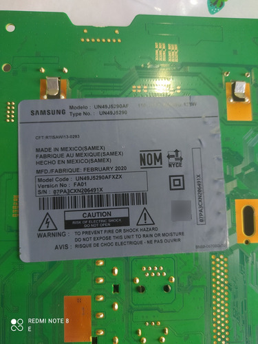 Tarjeta Main Samsung Un49j5290afxzx Versión Fa01 (Usado)