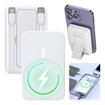 Comprar Portátil Power Bank Inalámbrico Magnético Admite Carga Rápida Viene Con Cable y Soporte portátil Inalámbrico Magnético para iPhone y para Android 20000mah Color Blanco