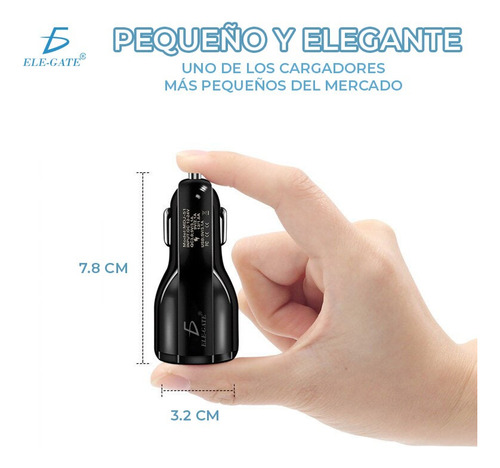 Turbo Cargador Para Auto Carga Rapida Qc 3.0 2 Puertos Usb