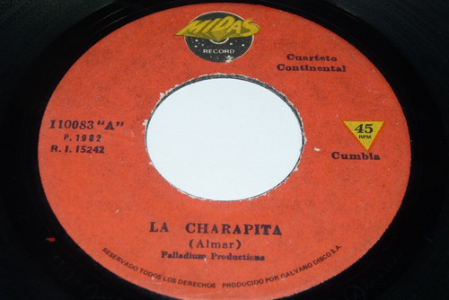 Jch- Cuarteto Continental La Charapita Cumbia 45 Rpm