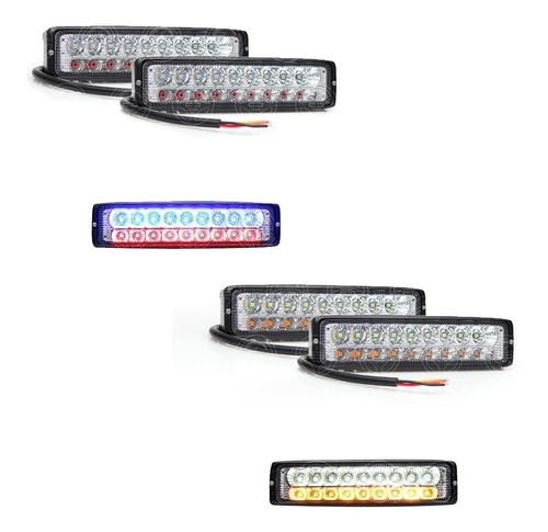 Par Faros Barra 18 Leds Dual Fijo Estrobo Auxiliar 4x4 F1