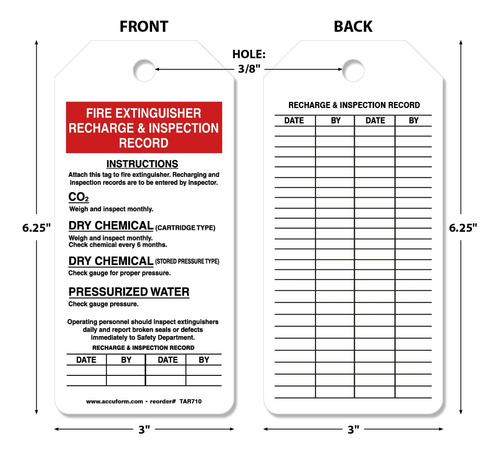 Papel Para Extintores De Incendios Por Rollo Accuform Tar710