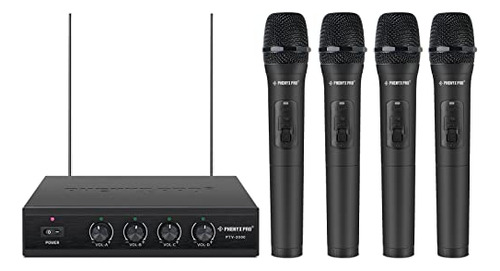 Sistema Micrófono Inalámbrico Phenyx Pro 4 Canales Vhf, 4
