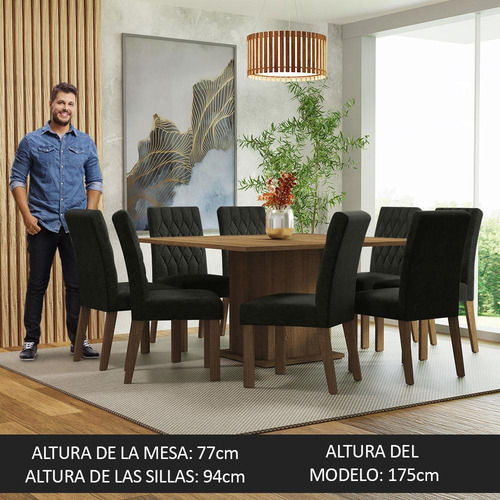 Juego De Comedor Con Mesa Y 8 Sillas Madesa Oxford Mm