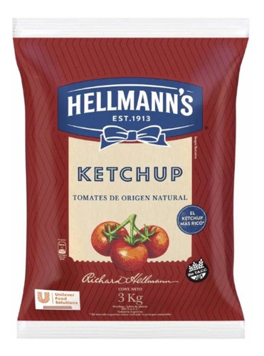 Ketchup Hellmans X 3 Kilos (caja X 3 Unidades)