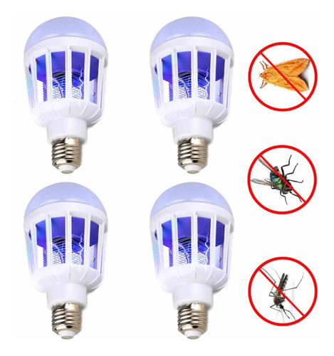 Pack 4 Ampolletas Led Mata Mosquito Moscas Zancudos