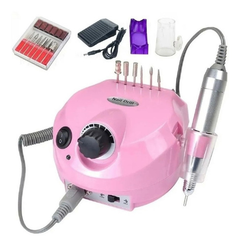 Torno De Uñas Nail Drill Profesional 30.000 Rpm Color Rosa