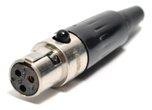 Jack Conector Plug Mini Xlr Femea 3 Pinos