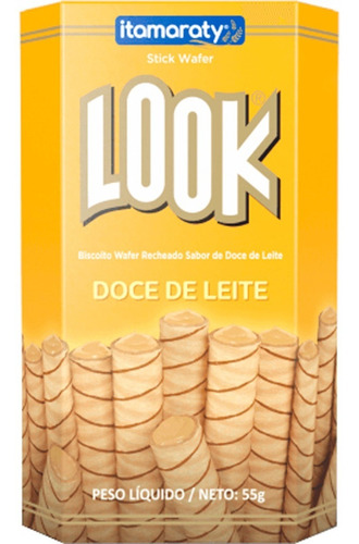 Biscoito Look Wafer Recheado Sabor Doce De Leite 55g