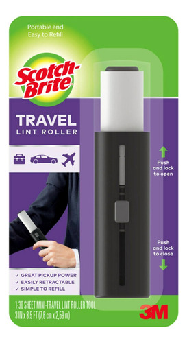 Scotch-brite Mini Rodillo De Viaje Para Pelusa, Funciona Muy