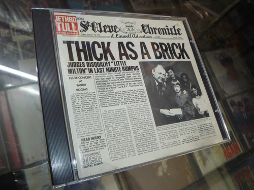 Jethro Tull -thick As A Brick -cd Ed Uk - Garantia Total  