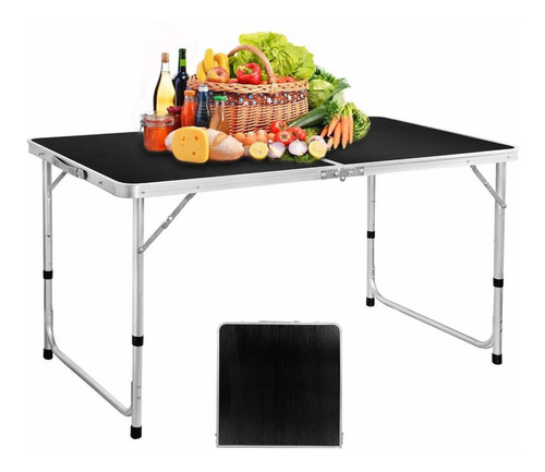 Mesa De Picnic Plegable Altura Ajustable Mango Portátil Resi