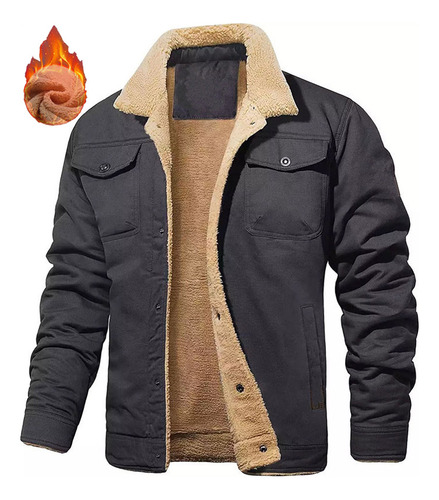 Chaqueta Para Hombre, Forrada Con Forro Polar Cálido, Chaque