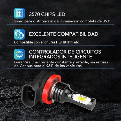 St Kit De Led Focos Neblinero Antiniebla 6000k 8000lm