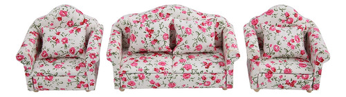 Set De Sofás Con Estampado De Flores 1/12 #2