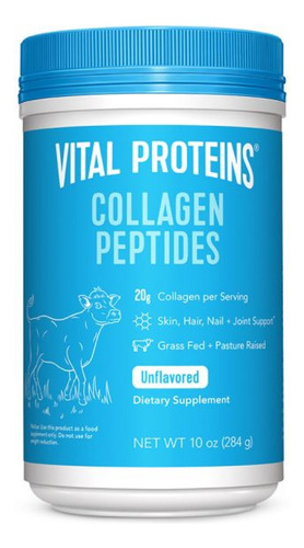 Colágeno Hidrolisado Peptídeos 20g Vital Proteins 284g Pó