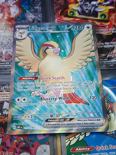 Pidgeot 217/197,original De Pokemon Tcg,ex