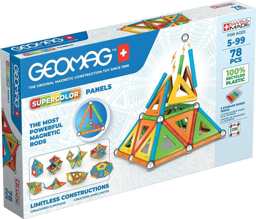 Geomag bloques Magneticos  supercolor panels 78 piezas