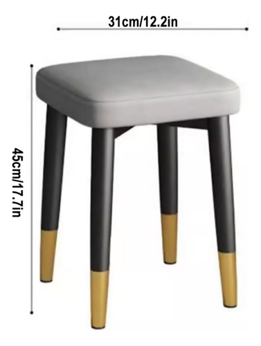 Set 4 Taburetes Apilables Negro Con Dorado Cocina, Jardin