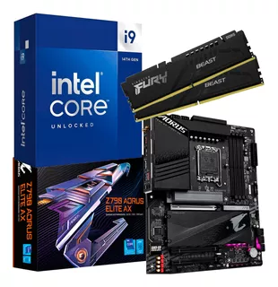 Kit Intel Core I9 14900k Gigabyte Z790 Aorus Elite Ax 32gb