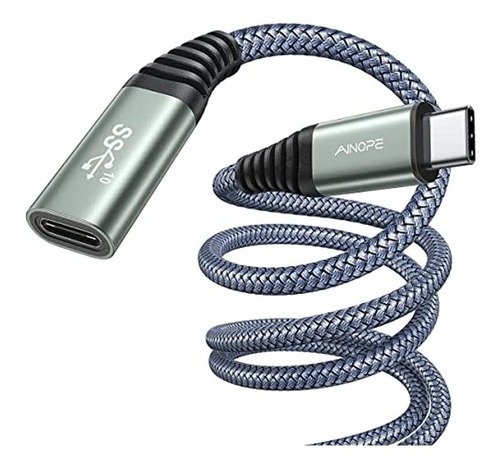 [2m/6.6ft] Cable De Extensión Usb C Nylon Trenzado Usb C Ext