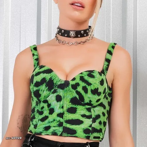 Blusa animal print verde cheap