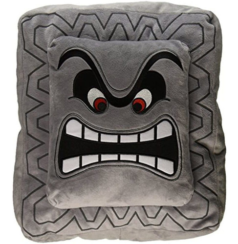 Nintendo Official Super Mario Thwomp Cushionpillow Plush 12