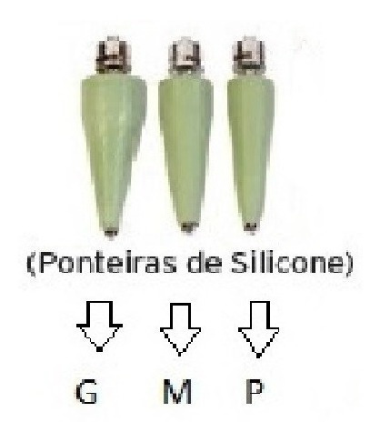 Kit Ponteira Cônica De Silicone C/  Alma Metalica P/m/g