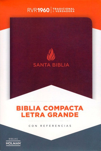 Biblia Reina Valera 1960 Compacta Letra Grande Marron Piel