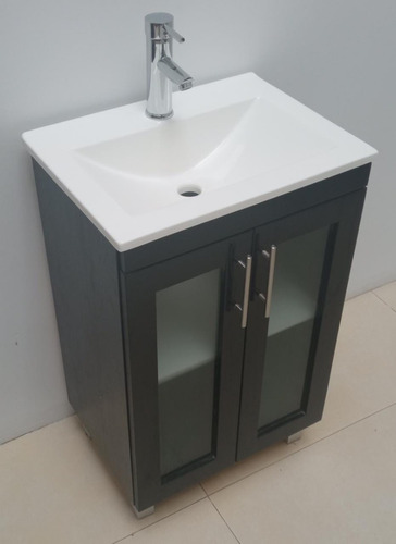 Imagen 2 de 10 de Vanitory 52 X 37 Cm Color Wengue Con 2 Puertas
