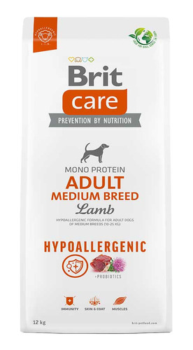 Alimento Perro Brit Care Adult Medium - Cordero 12kg. Np