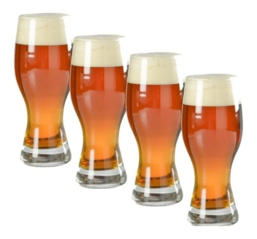 Set De 4 Vasos Cervezeros 437 Ml Cristar Munich Color VIDRIO