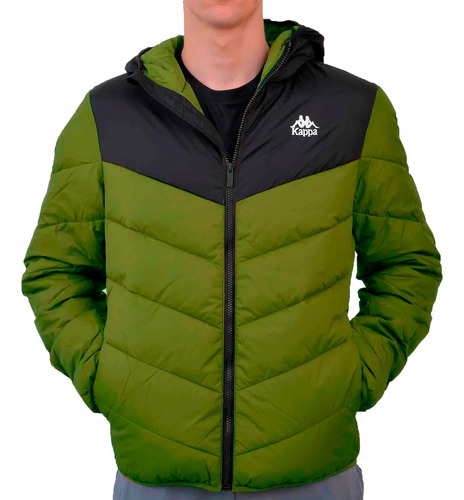 Campera Kappa Lifestyle Hombre B Amarit Verde-negro Cli