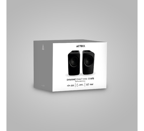 Bocinas para Escritorio Dynamic Exact Mini BS475 Inalámbricas / Bluetooth 5.0 + 10W + 2.0 Ch/ RCA + Adaptador de voltaje / Negro