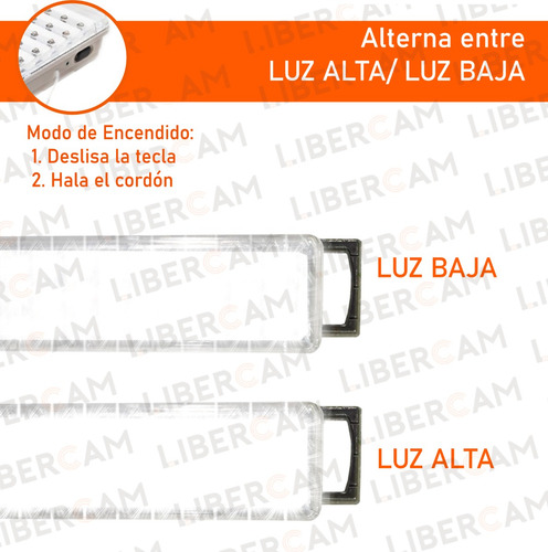 Luces Luz Emergencia 60 Leds Slt Recargable 220v Envios Color Blanco