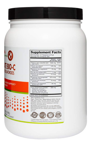 Polvo Efervescente De Vitamina C Nutribiótico Ascorbato Bio-