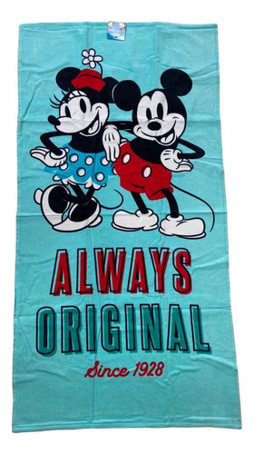 Toalla Mickey Y Minnie Menta Infantil