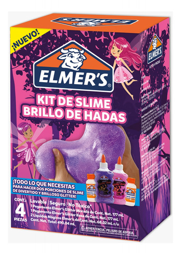 Kit De Slime Elmers Brillo De Hadas - Set De 4 Piezas