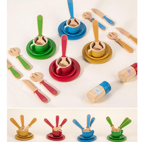 Platos Y Vajilla De Madera Para Niños, Accesorios De Cocina