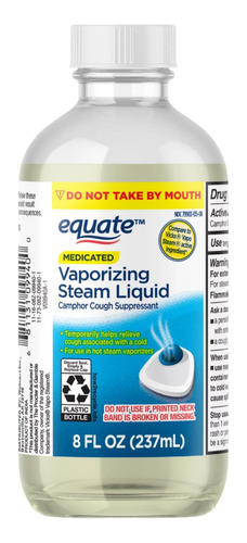 Equate Vapo Steam Alcanfor Para Vaporizador Alivio Respirar