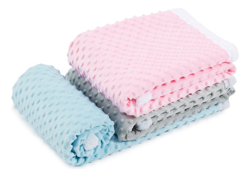 Manta Soft Bebê Plush Relevo Cobertor Microfibra C/ Sherpa
