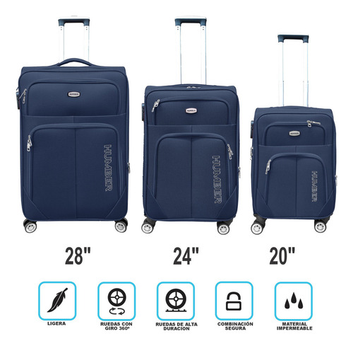 Promocion! Juego De 3 Maletas Tela Semi-rigidas, Resistentes