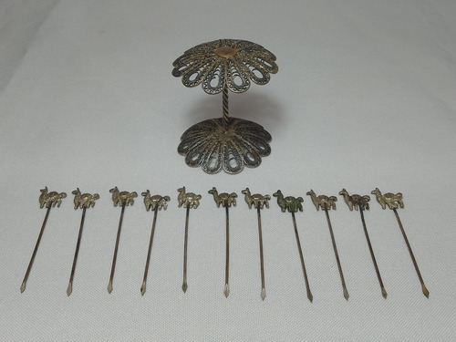 Pinches Copetin Base Calada - Metal Plateado Plateado Calado (Usado)