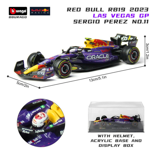 Bburago 2023 Redbull F1 Rb19 #11 Las Vegas Gp Sergio Checo P