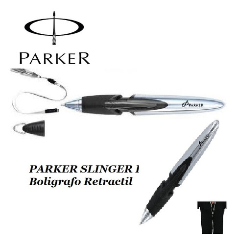 Boligrafo Parker Slinger Ii Negro Y Cromo Grip Negro