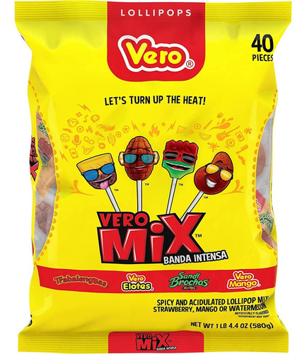 Vero Banda Fuego Mix - Paletas De Chile Surtidas Con Sabor A