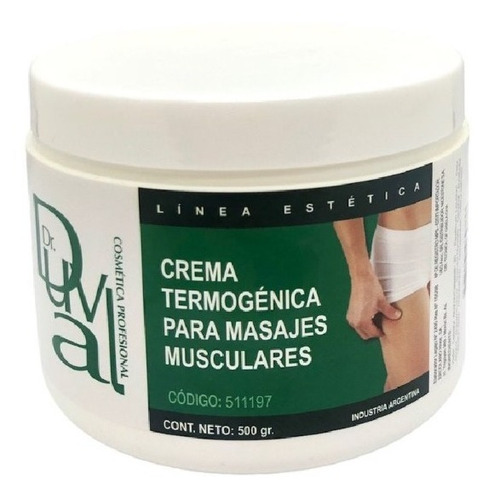 Crema Termogénica Para Masajes Musculares Dr. Duval X500g