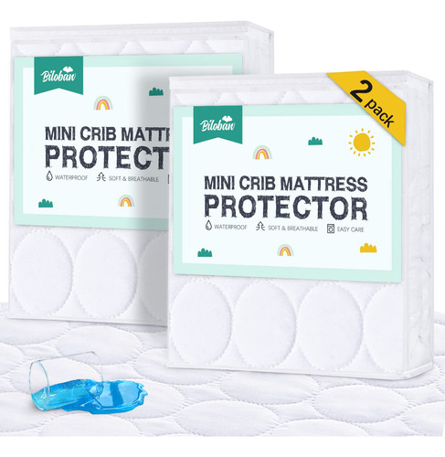 Paquete De 2 Protectores De Colchon Para Cuna, Impermeables,