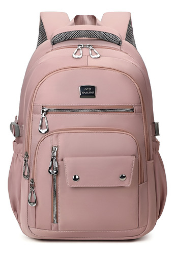 Mochila De Viaje, Portátil Para Hombres Y Mujeres, Mochila Escolar, Mochila A Prueba De Agua Y Antirrobo, Bolsillos, Mochila Para Parejas 15.6l Color Rosa